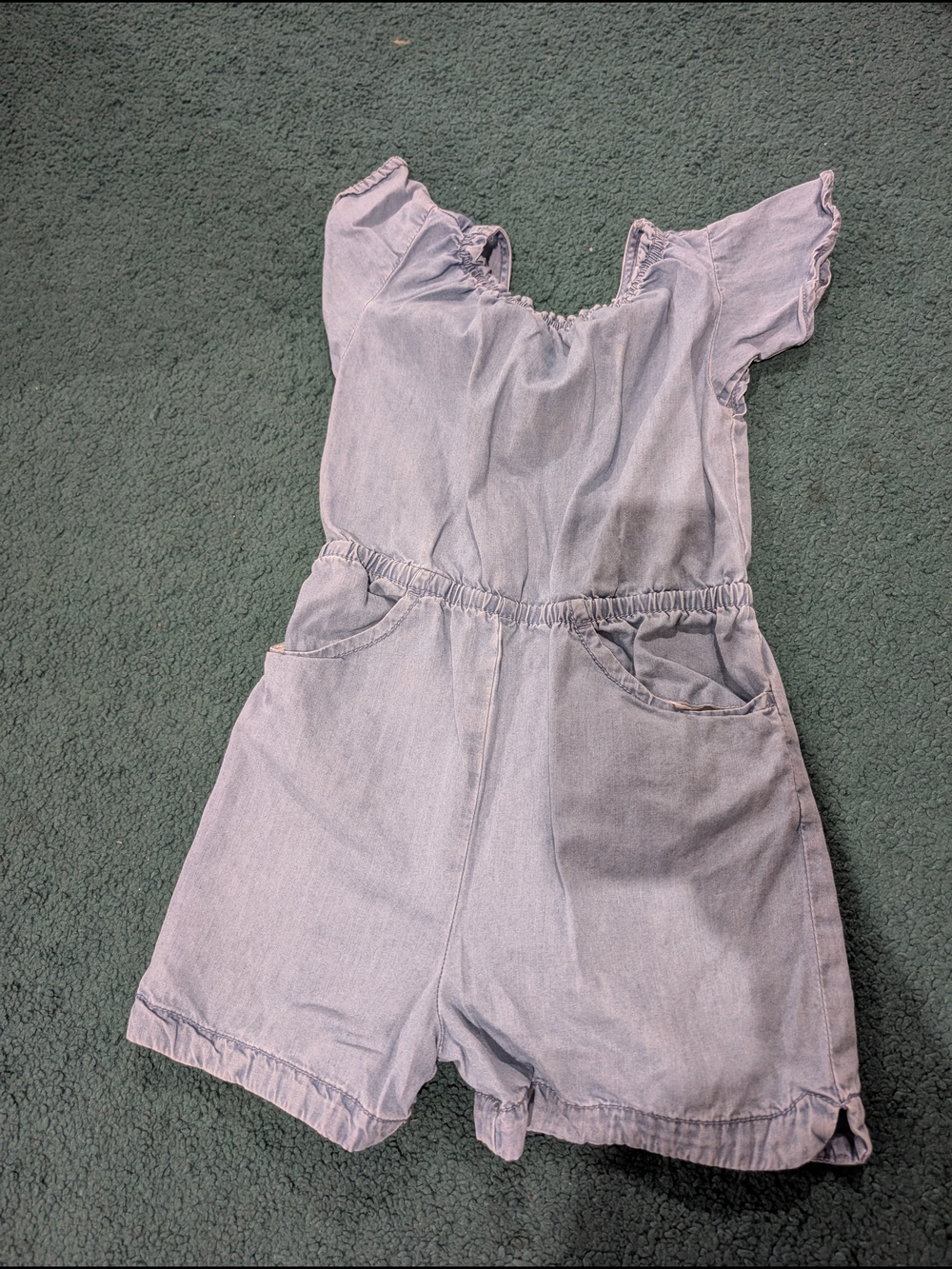 Cat & Jack 5t Kids Light Denim One-Piece Romper - Light Blue